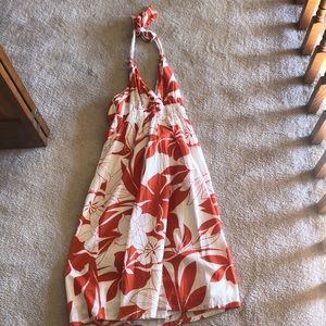 Orange and white Hawaiian dress